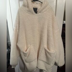 Women's Cream Sherpa Hoodie